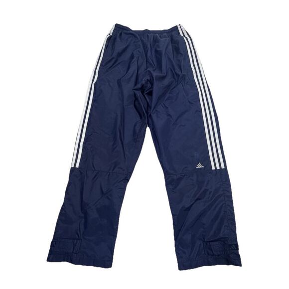 Vintage Y2K Adidas 3 Stripe Track Pants Mens XL Blue Nylon Tapered Pockets - Picture 1 of 10
